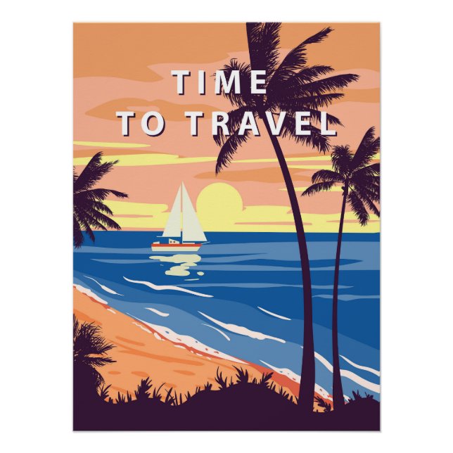 Affiche Rétro Il Est Temps De Voyager (Devant)
