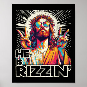 Affiche Rétro Il Rizzin Drôle Jésus A Rizzen Pâques C