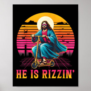 Affiche Rétro Il Rizzin Drôle Jésus A Rizzen Pâques C