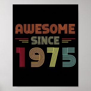 Affiche Rétro Incroyable Depuis 1975 47e Anniversaire Anni