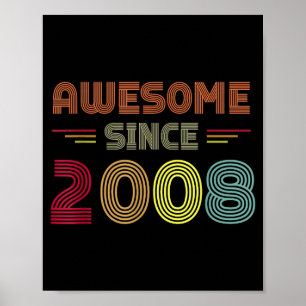 Affiche Rétro Incroyable Depuis 2008 14e Anniversaire Anni