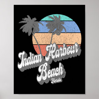 Affiche Retro Indian Harbour Beach Floride Fl Vintage Beac