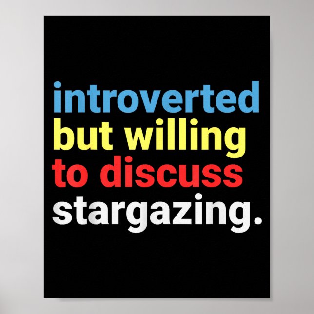 Affiche Retro Introverted But Willing Stargazing Lover Fun (Devant)