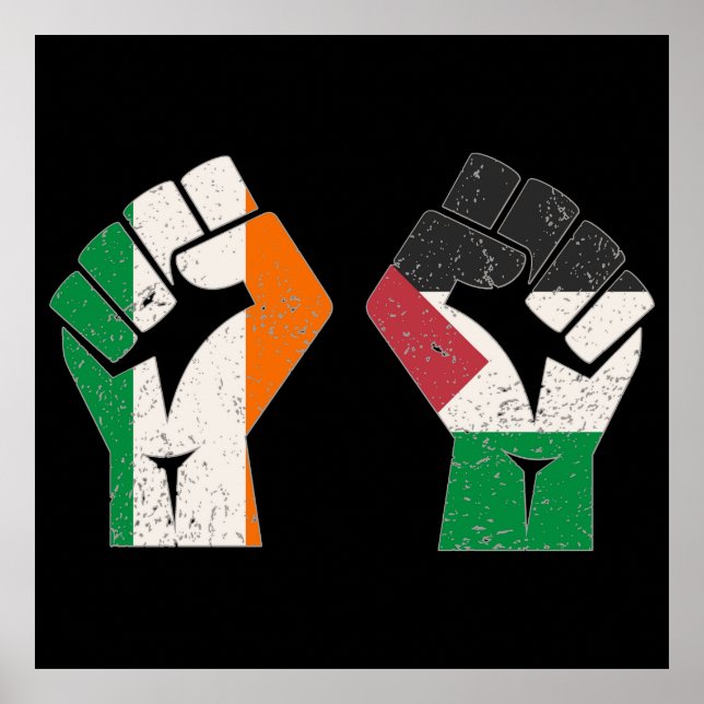 Affiche Rétro Irlande Palestine Solidarité Première révolu (Devant)