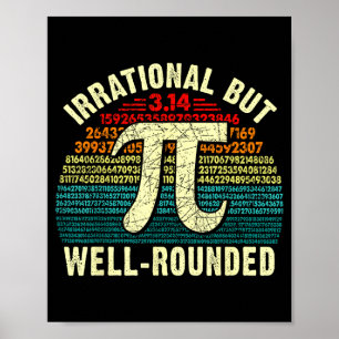 Affiche Rétro irrationnel mais geeks en mathématiques de j