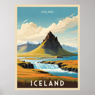 Affiche Retro Islande Adventure Islande