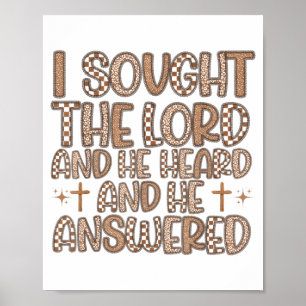 Affiche Rétro J'ai cherché le Seigneur Il m'a entendu Bibl