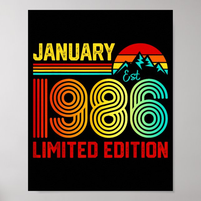 Affiche Retro January 1986 Limited Edition 40-year-old 40t (Devant)