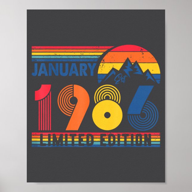 Affiche Retro January 1986 Limited Edition 40 Year Old 40t (Devant)