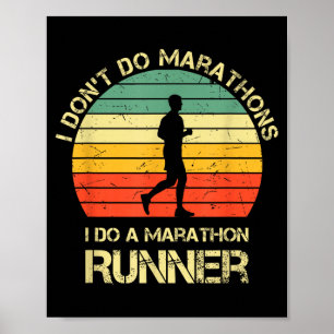 Affiche Rétro Je ne fais pas de marathons je fais un coure