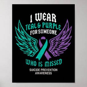 Affiche Rétro Je Porte Du Sarcelle & Violet Pour Quelq