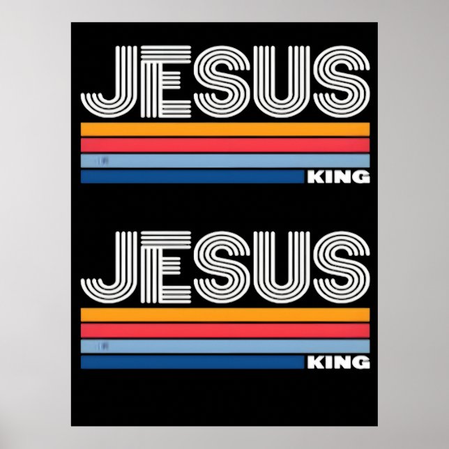 Affiche Retro jesus king christian  (Devant)