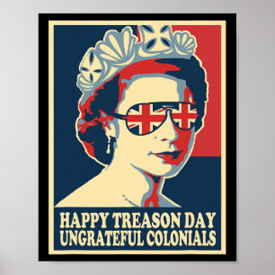 Affiche Retro Joyeuse Journée de la trahison 4 juillet col