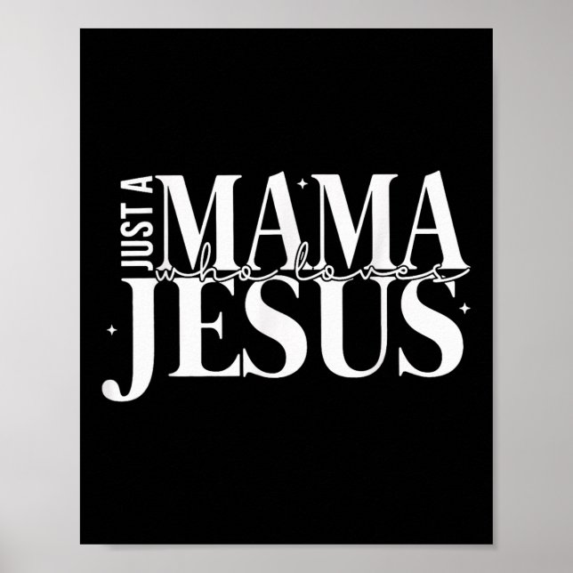 Affiche Rétro Juste Une Maman Qui Aime Jésus Mère Chrétien (Devant)