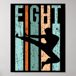 Affiche Retro Karate 8e anniversaire 8 Judo Men Kung Fu Ki