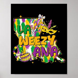 Affiche Rétro La Weezy Ana Joyeux Mardi Gras Louisiane Nou