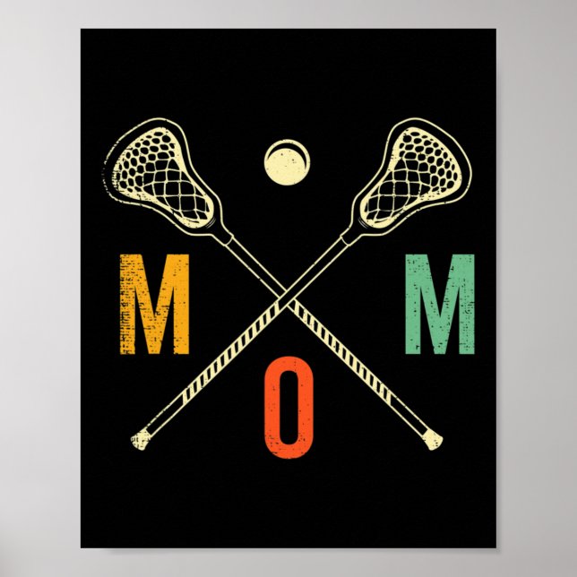 Affiche Retro Lacrosse Maman Lax Maman Lax Joueuse Équipe  (Devant)