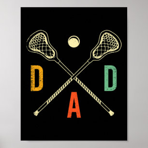 Affiche Retro Lacrosse Papa Lax Papa Lax Joueur Équipe Spo