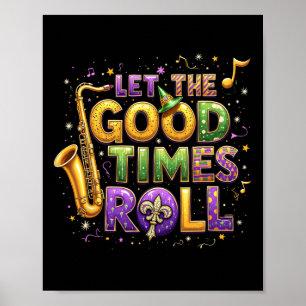 Affiche Retro Laissez Le Bon Temps Rouler Mardi Gras Party