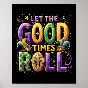 Affiche Retro Laissez Le Bon Temps Rouler Mardi Gras Party