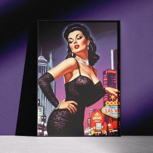 Affiche Rétro Las Vegas Pin-up
