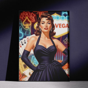 Affiche Rétro Las Vegas Pin-up