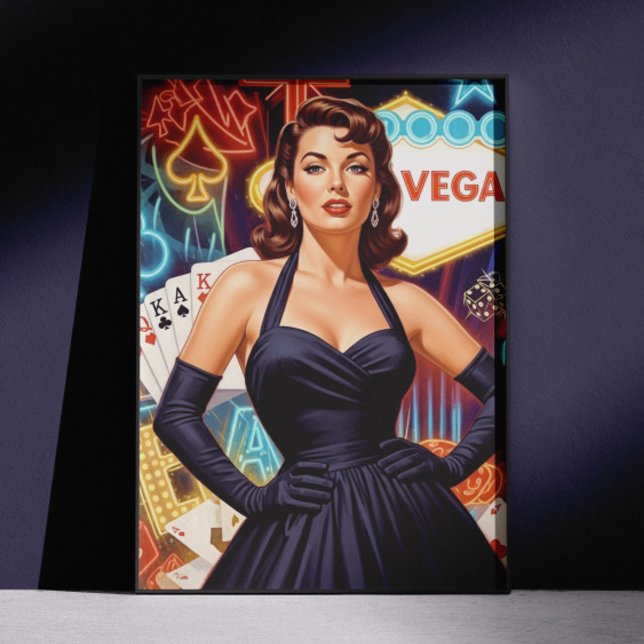 Affiche Retro Las Vegas Pin-up (Créateur téléchargé)