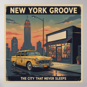 Affiche Retro les années 70 NYC Travel : Vintage New York