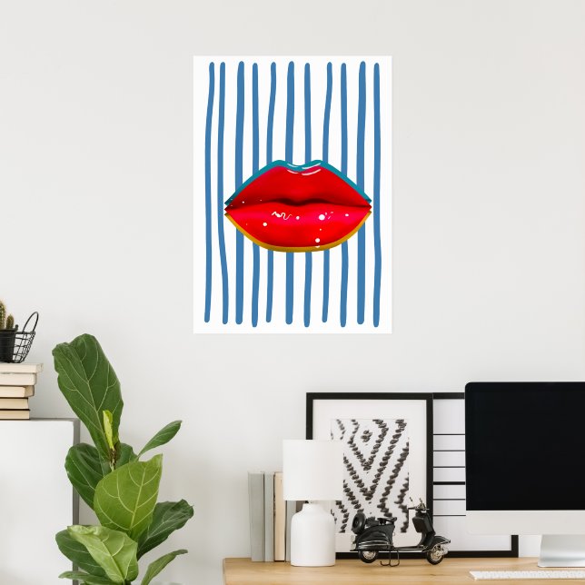 Affiche Rétro Lips (Bureau à domicile)