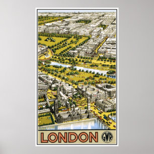 Affiche Retro Londres Great Western Railway et