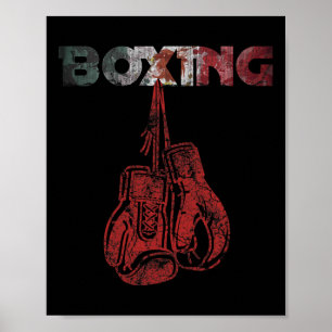 Affiche Retro Love Red Boxer Gants Style Vintage mexicain