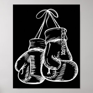 Affiche Retro Love White Boxer Gants Cadeaux Boxer Cadeau