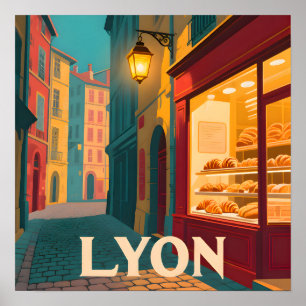 Affiche Retro Lyon : Ville Française