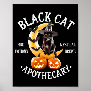 Affiche Rétro M Le Chat Halloween Pour Femmes Chat Noir 1