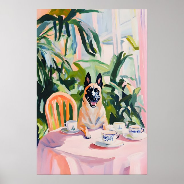 Affiche Rétro Malinois Belge, Malinois Belge (Devant)