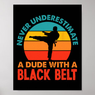Affiche Retro Martial Arts Black Belt Karaté