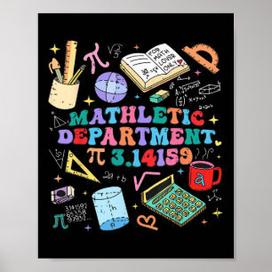 Affiche Retro Mathletic Département Pi Jour 3.14 Maths Drô