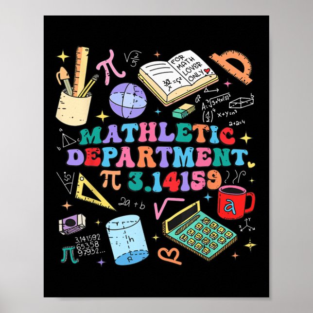 Affiche Retro Mathletic Département Pi Jour 3.14 Maths Drô (Devant)