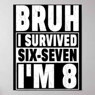 Affiche Rétro mec j'ai survécu six sept j'ai 8 ans 8ème
