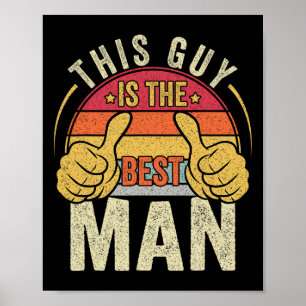 Affiche Retro Meilleur Homme Mariage Groomsmen Funny Bride