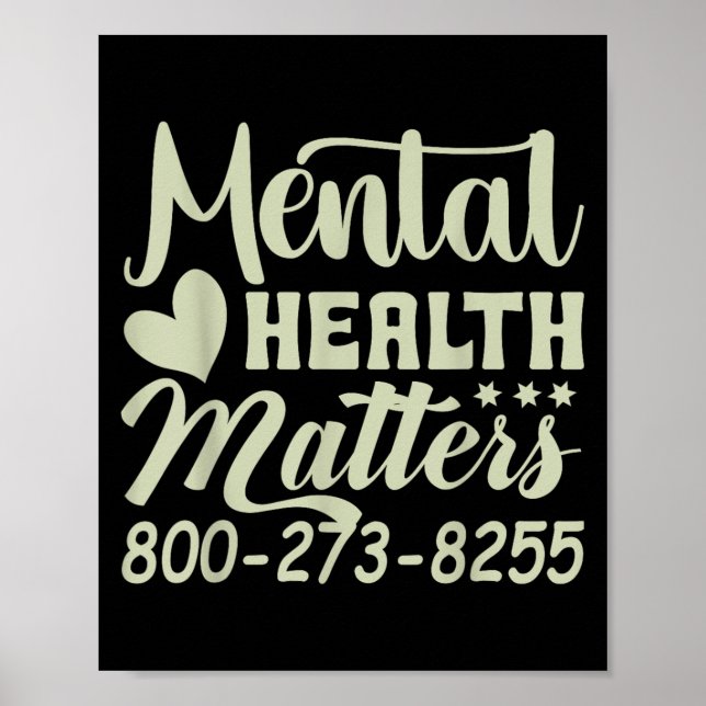 Affiche Retro Mental Health S 800-273-8255 Awareness  (Devant)