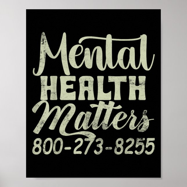 Affiche Retro Mental Health S 800-273-8255 Awareness  (Devant)
