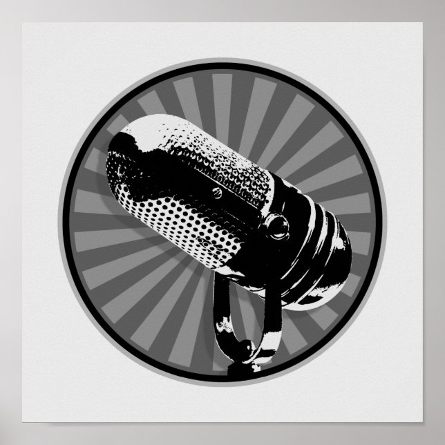Affiche Retro microphone graphic (Devant)