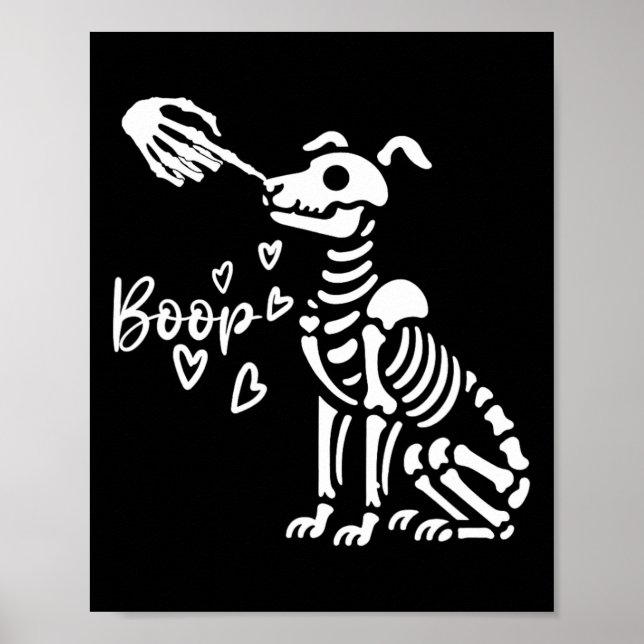 Affiche Retro mignon squelette main botte chien drôle Hall (Devant)