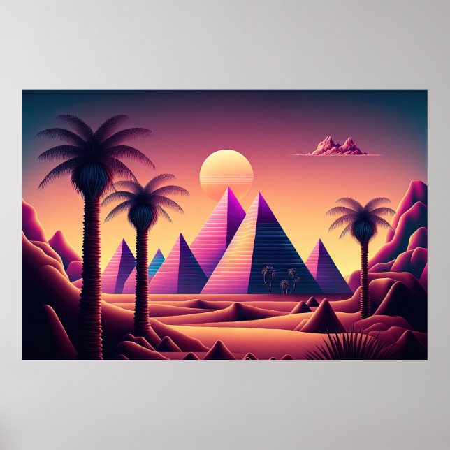 Affiche Retro Mirage : Un voyage Synthwave (Devant)