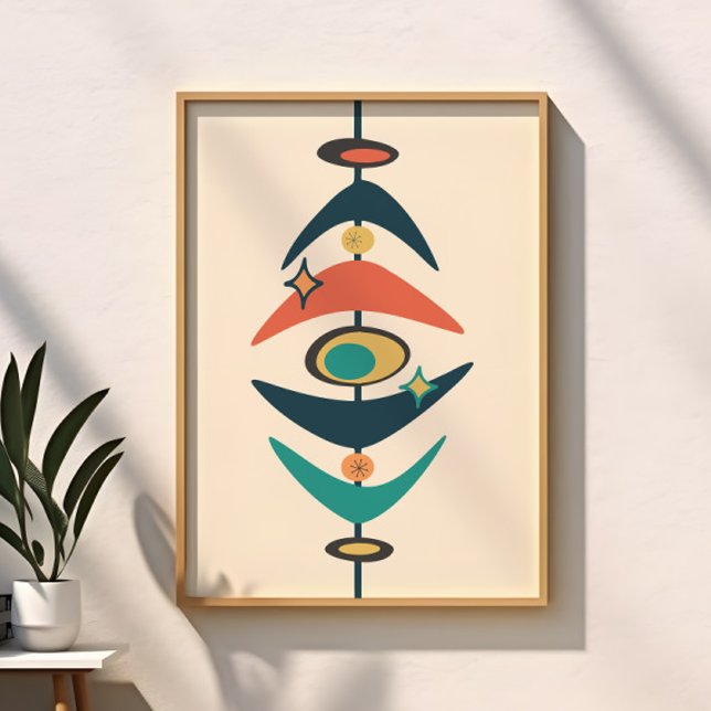 Affiche Rétro Moderne du Milieu du Siècle Abstrait de l'Èr (Créateur téléchargé)