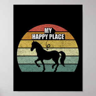 Affiche Rétro Mon Joyeux Lieu Cheval Chemise Horseback équ
