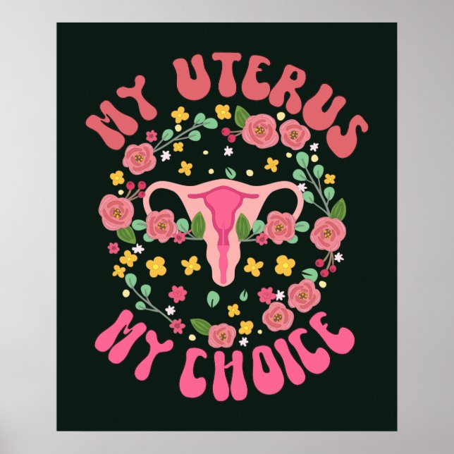 Affiche Rétro Mon utérus Mon choix, Feminist Pro choice (Devant)