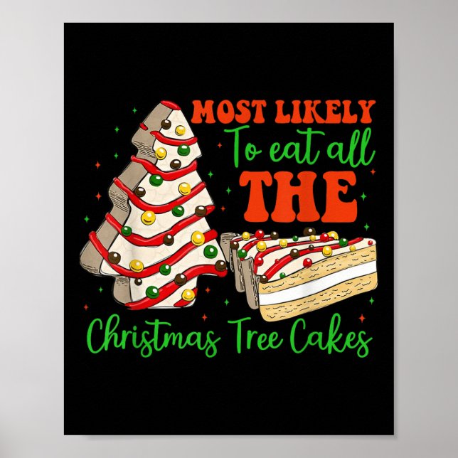 Affiche Retro Most Likely To Eat All The Christmas Tree Ca (Devant)