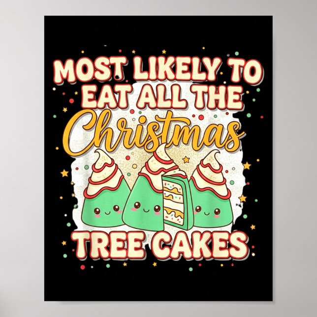 Affiche Retro Most Likely To Eat All The Christmas Tree Ca (Devant)